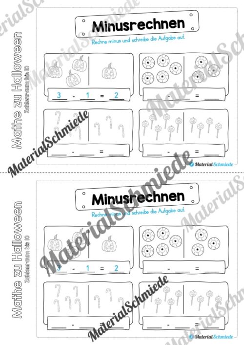 Mini-Heft: Mathe zu Halloween (Zahlenraum 10) - Vorschau 12