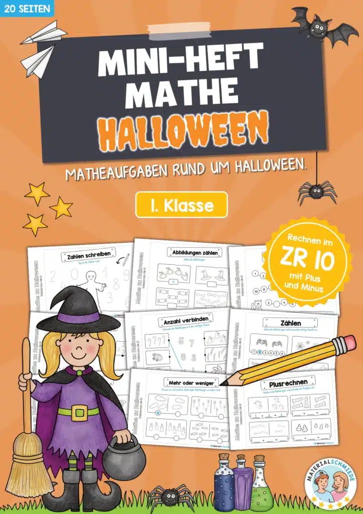 Mini-Heft: Mathe zu Halloween (Zahlenraum 10)