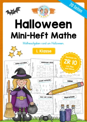 Mini-Heft: Mathe zu Halloween (Zahlenraum 10) 1. Klasse