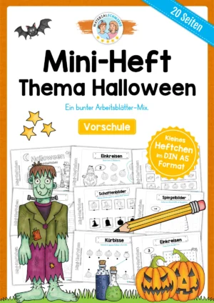 Mini-Heft: Halloween - Vorschule (20 Arbeitsblätter)
