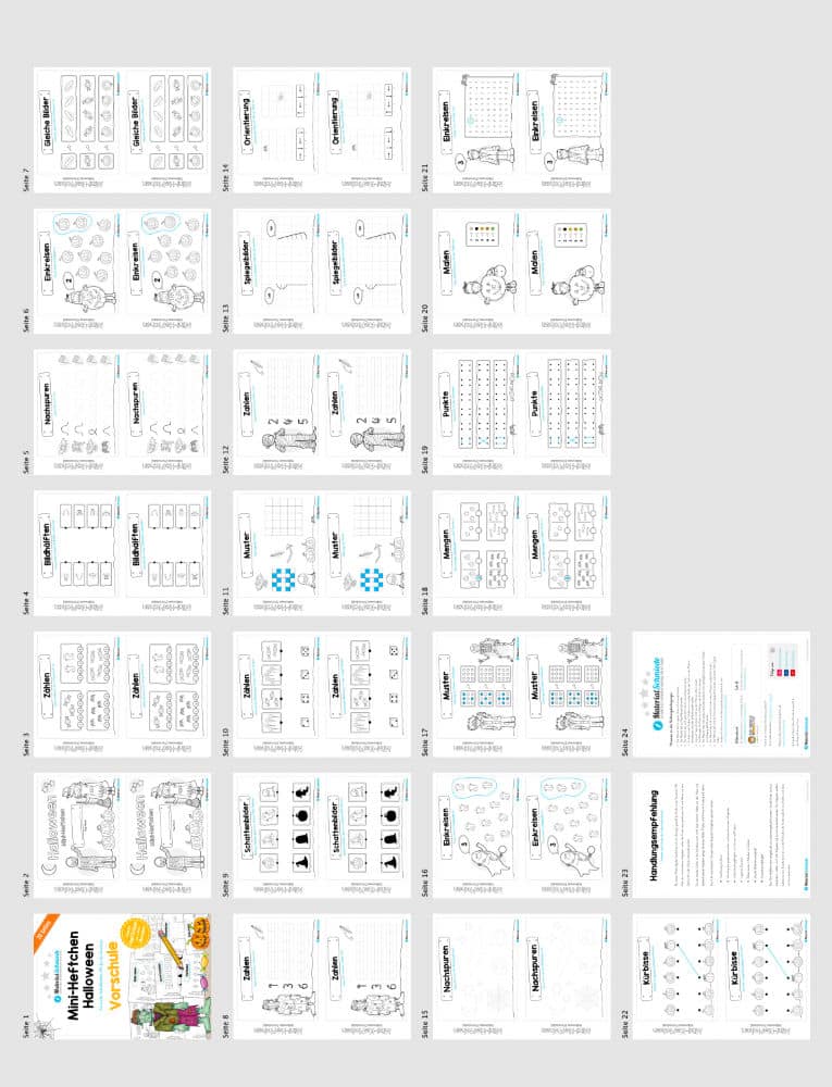 Mini-Heft – Halloween: Vorschule (Überblick)