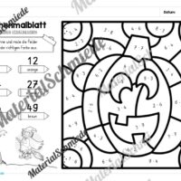 8 Rechenmalblätter zu Halloween: Kleines Einmaleins (Vorschau 08)