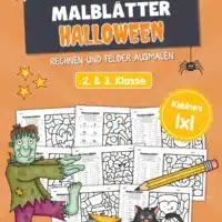 8 Rechenmalblätter Halloween: Kleines 1x1