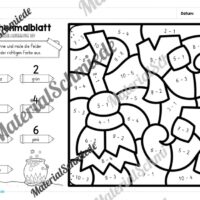 8 Rechenmalblätter zu Halloween im Zahlenraum 10 (Vorschau 04)