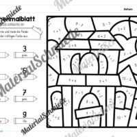 8 Rechenmalblätter zu Halloween im Zahlenraum 10 (Vorschau 05)