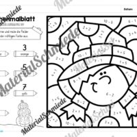 8 Rechenmalblätter zu Halloween im Zahlenraum 10 (Vorschau 07)