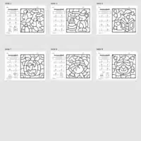 8 Rechenmalblätter Halloween: Zahlenraum 10 (Überblick)