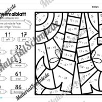 6 Rechenmalblätter Halloween: Zahlenraum 100 (Arbeitsblatt 03)