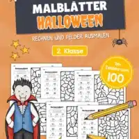 6 Rechenmalblätter Halloween: Zahlenraum 100