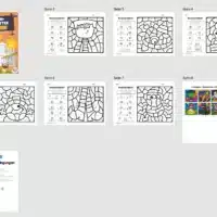 6 Rechenmalblätter Halloween: Zahlenraum 100 (Überblick)