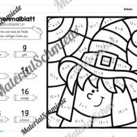 8 Rechenmalblätter zu Halloween im Zahlenraum 20 (Vorschau 02)