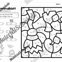 8 Rechenmalblätter zu Halloween im Zahlenraum 20 (Vorschau 06)