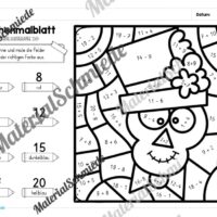 8 Rechenmalblätter zu Halloween im Zahlenraum 20 (Vorschau 07)