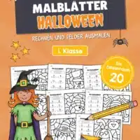8 Rechenmalblätter Halloween: Zahlenraum 20
