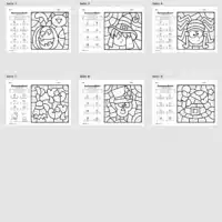 8 Rechenmalblätter Halloween: Zahlenraum 20 (Überblick)