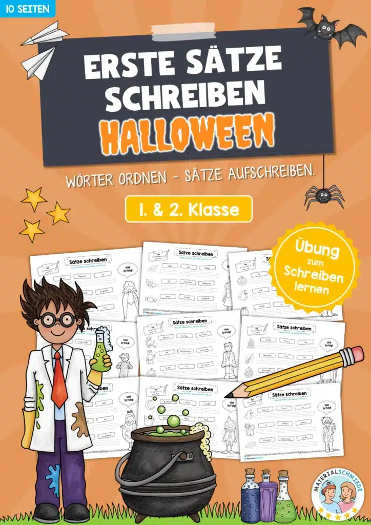 Erste Sätze schreiben: Schüttelsätze Halloween