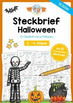 10 Steckbriefe zu Halloween zum Ausfüllen (2. -4. Klasse)
