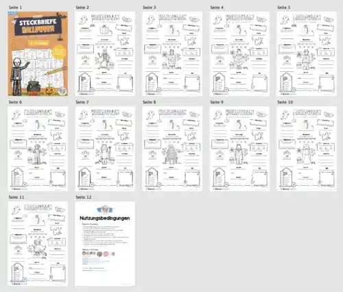 10 Steckbriefe zu Halloween (Überblick)