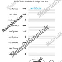 Arbeitsheft Wortarten - Thema Halloween (Arbeitsblatt 02)