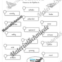Arbeitsheft Wortarten - Thema Halloween (Arbeitsblatt 10)