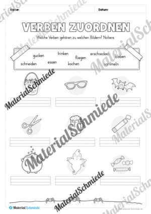 Arbeitsheft Wortarten – Thema Halloween (Arbeitsblatt 12)