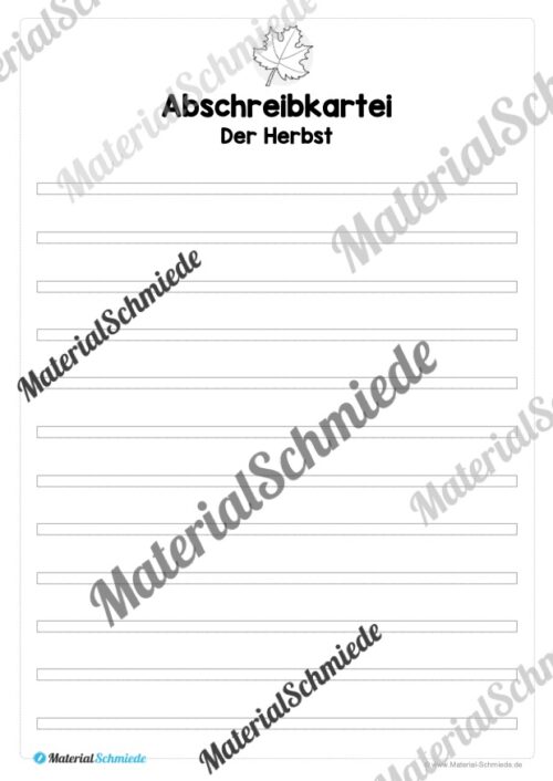 Abschreibkartei: Thema Herbst (12 Karten mit Schreibvorlagen) - Vorschau 08