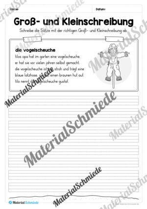 Abschreibtexte Herbst: Groß- und Kleinschreibung (Arbeitsblatt 04)