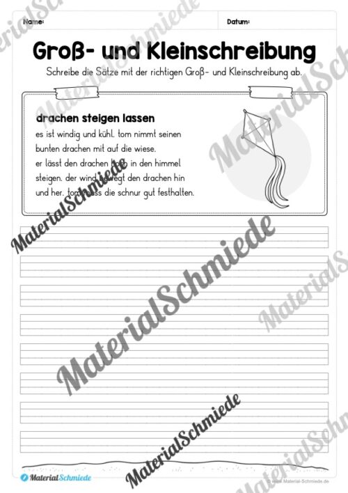 Abschreibtexte Herbst: Groß- und Kleinschreibung (Arbeitsblatt 05)