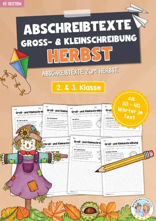 Abschreibtexte Herbst: Groß- und Kleinschreibung