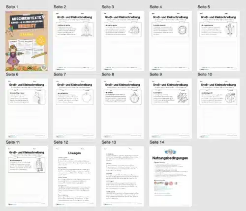 Abschreibtexte Herbst: Groß- und Kleinschreibung (Überblick)