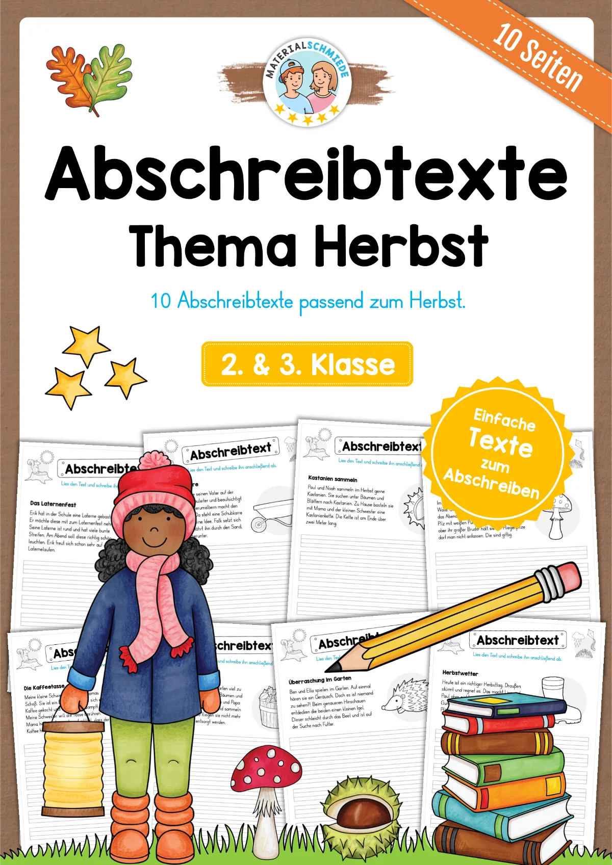 10 Abschreibtexte: Thema Herbst (2. & 3. Klasse)