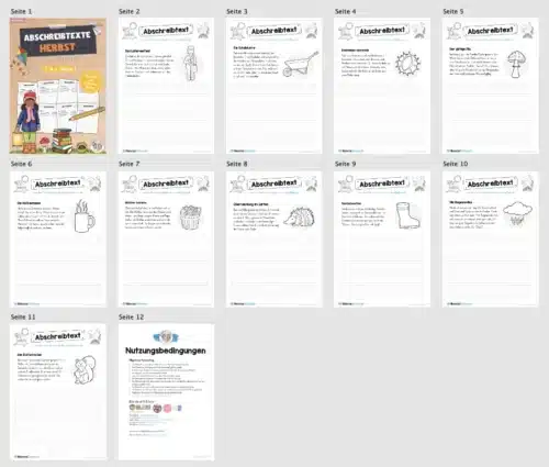 10 Abschreibtexte: Thema Herbst (Überblick)