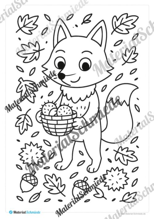 Kostenlose Ausmalbilder zum Herbst (Arbeitsblatt 01)