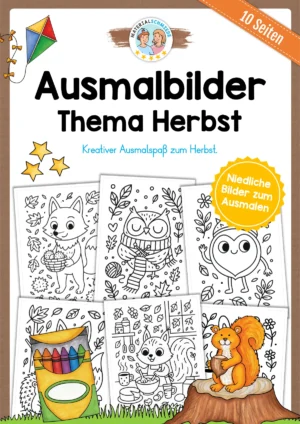 Kostenlose Ausmalbilder zum Herbst (10 Seiten)