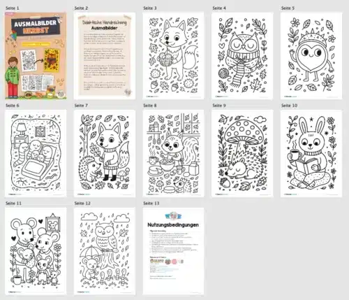 Kostenlose Ausmalbilder zum Herbst (Überblick)