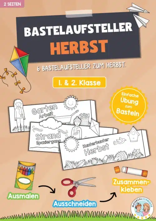 6 Bastelaufsteller zum Herbst