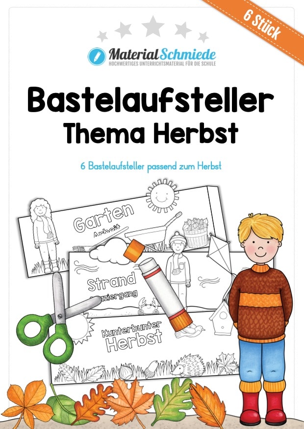 6 Bastelaufsteller zum Herbst