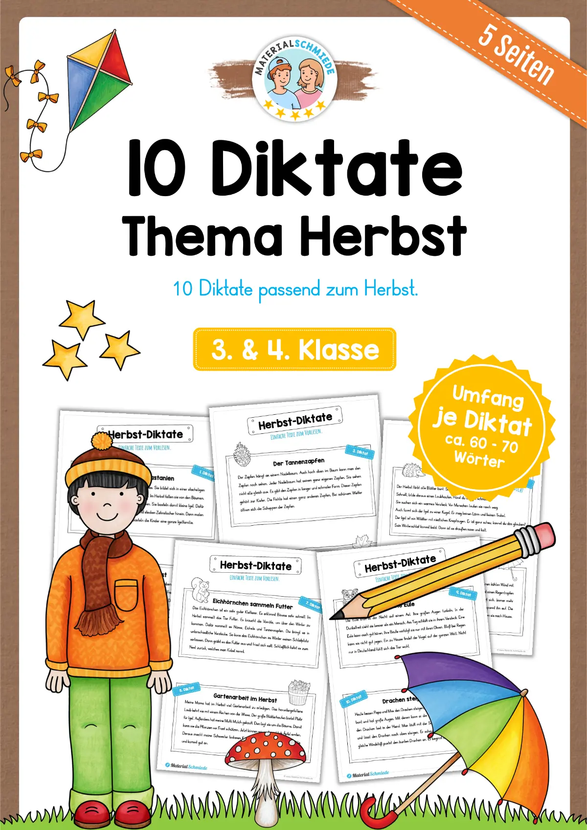 10 Diktate zum Herbst (3. & 4. Klasse)