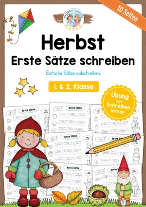 Herbst: Erste Sätze schreiben - 1. & 2. Klasse (10 Seiten)