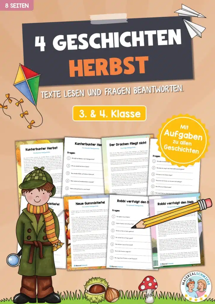 4 Geschichten zum Herbst (mit Aufgaben)