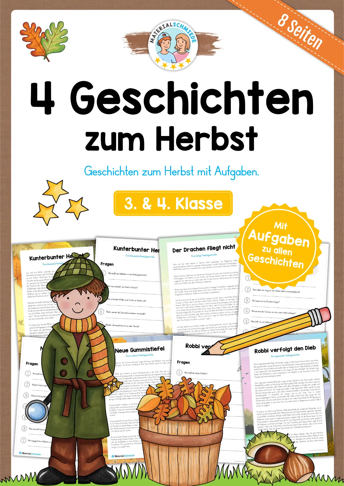 4 Geschichten zum Herbst (mit Aufgaben)