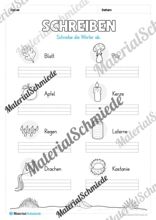 Deutsch-Heft Herbst (2. & 3. Klasse) - Arbeitsblatt 03
