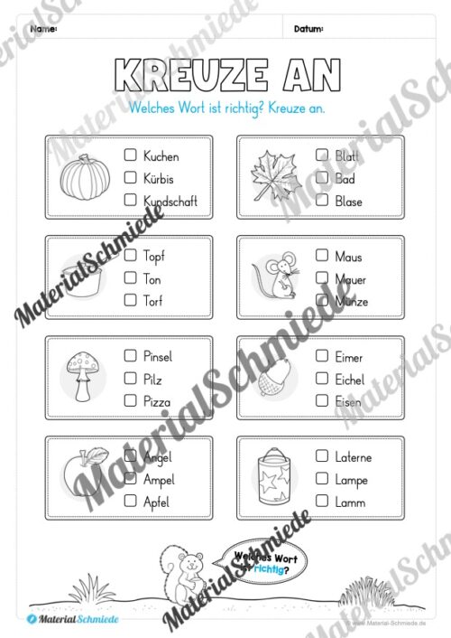 Deutsch-Heft Herbst (2. & 3. Klasse) - Arbeitsblatt 04