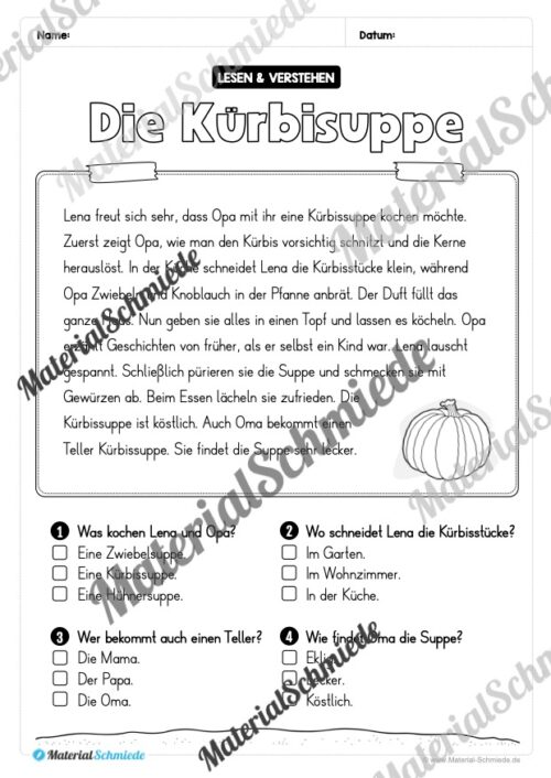 Herbst: Lesen & Verstehen mit Ankreuzen (Vorschau 05)