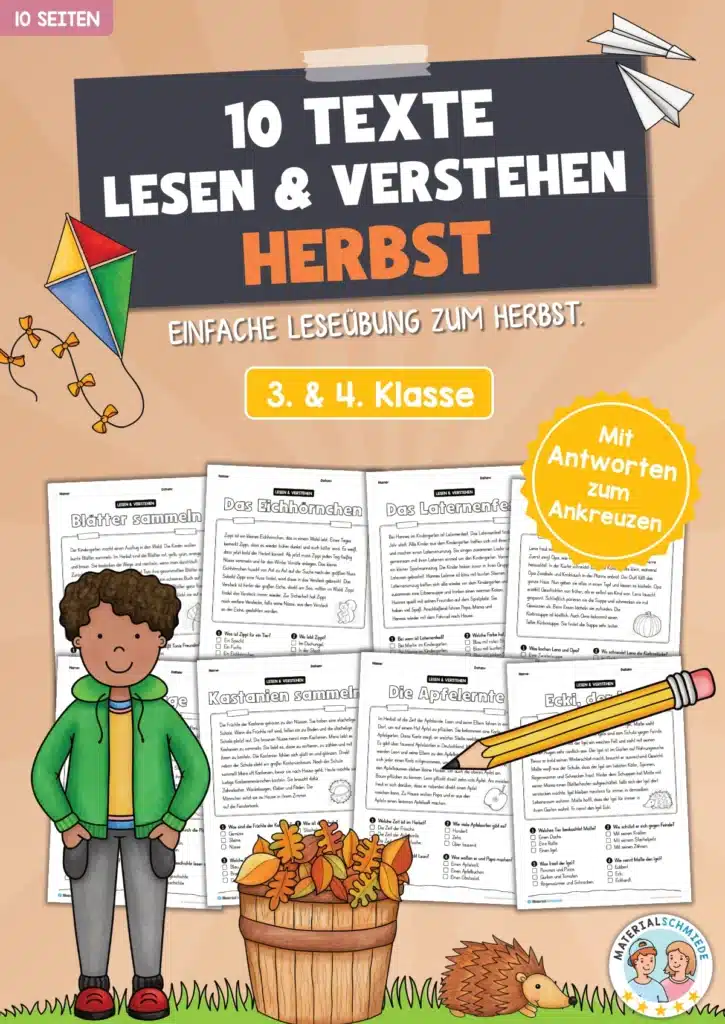 Herbst: Lesen & Verstehen mit Ankreuzen