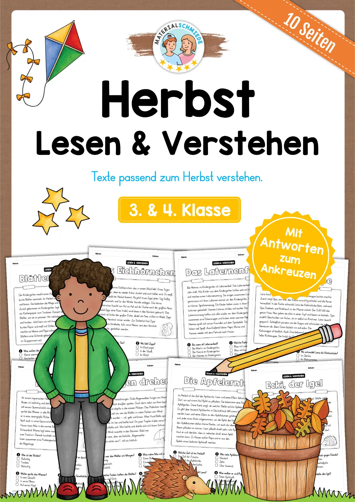 Herbst: Lesen & Verstehen mit Ankreuzen (3. & 4. Klasse)
