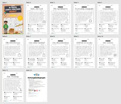 Herbst: Lesen & Verstehen mit Ankreuzen (Überblick)