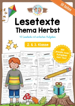 10 Lesetexte zum Herbst mit Fragen (2. & 3. Klasse)