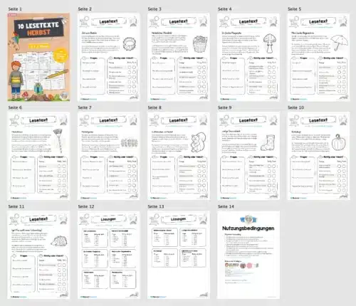 10 Lesetexte zum Herbst (Überblick)