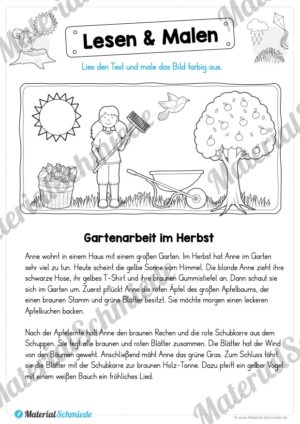 10 Leseübungen zum Herbst (Lesen & Malen)